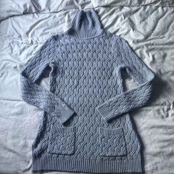 JEANNE PIERRE Sweaters - Jeanne Pierre Sweater Women’s S Gray Cable Knit Turtleneck Fisherman Pullover